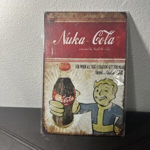 Nuke Cola Fallout Decor Metal Plate